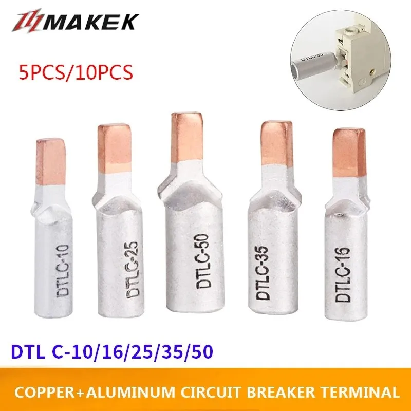 

DTL C45-10/16/25/35/50 mm2 Circuit Breaker Copper Aluminum Cable Terminal Bare Terminal Cable Lugs Wire Connector Joint Kit
