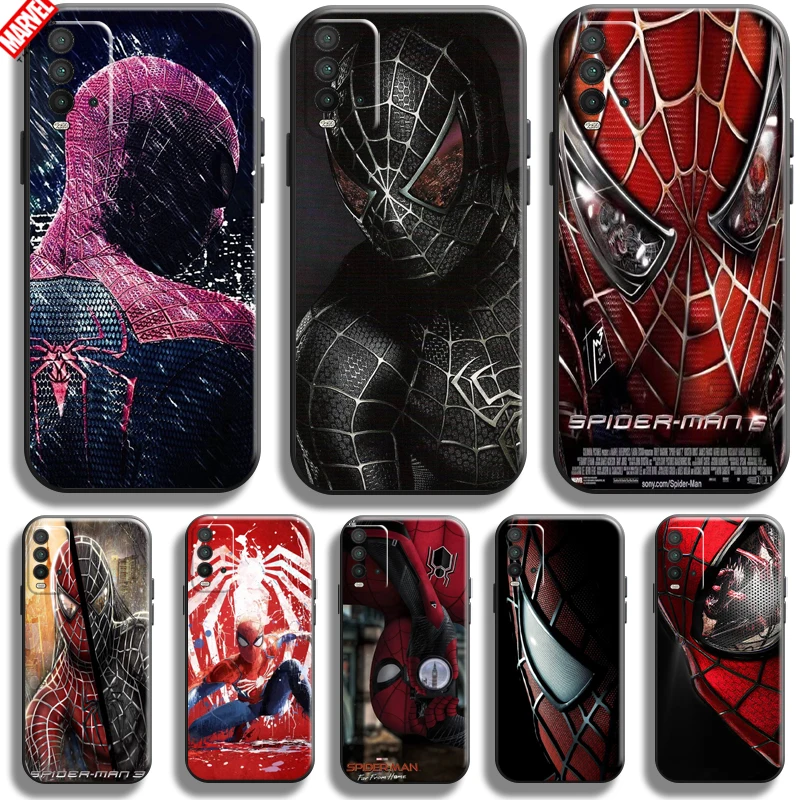

Marvel Spiderman For Xiaomi Redmi 9T Phone Case Redmi 9T Back Funda Liquid Silicon Black Coque Silicone Cover Carcasa