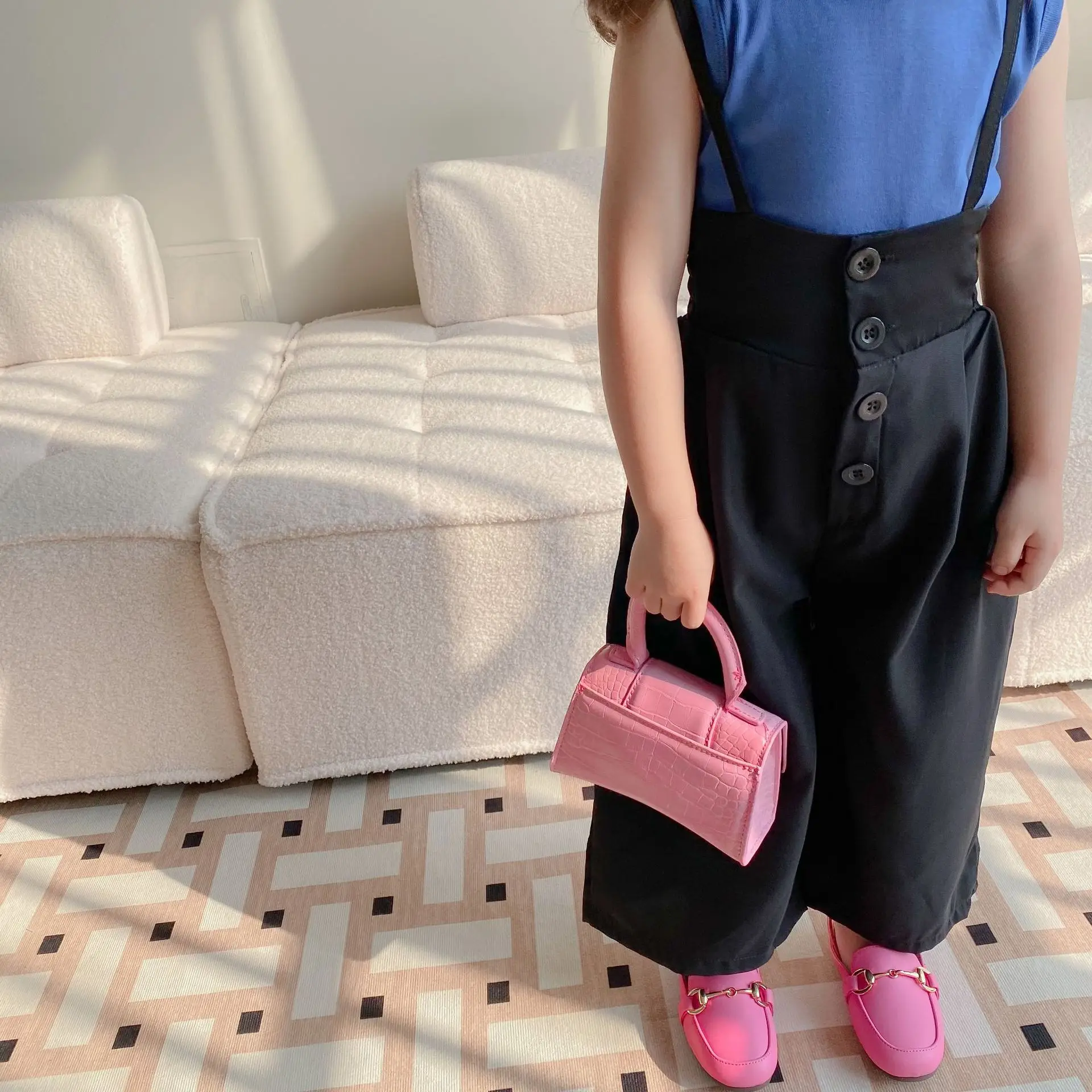 Freely Move Girls Clothes Set 2022 Teen Cute New Korean Casual Vest and Overalls Wide Leg Pants Fashion Children Two Piece Suit