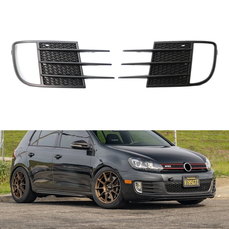 

Car Left Right Front Bumper Fog Light Grille Racing Grills Mesh Cover Trim Vent for 6-GTI 09-2013 5K0853666C 5K0853665C