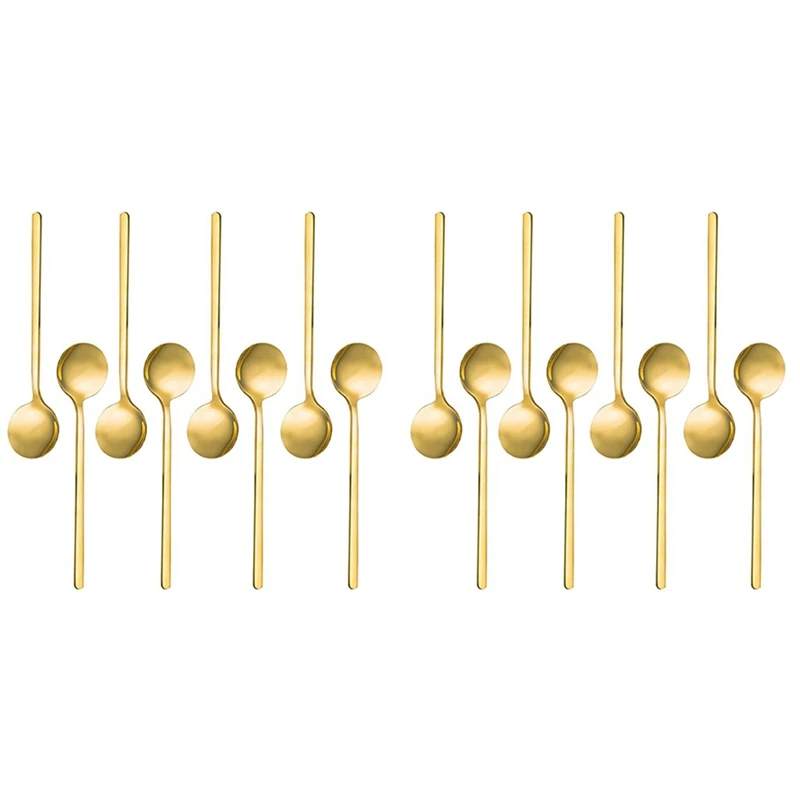 

16 Packs, Gold-Plated Stainless Steel Coffee Spoon, Mini Teaspoon For Coffee Sugar Dessert Cake Ice Cream