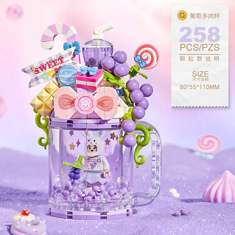 LOZ мини-строительные блоки в виде чашки для мороженого фруктовый сок креативная