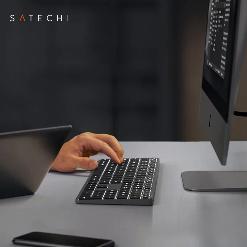 Satechi Универсальная беспроводная Bluetooth-клавиатура Перезаряжаемая металлическая