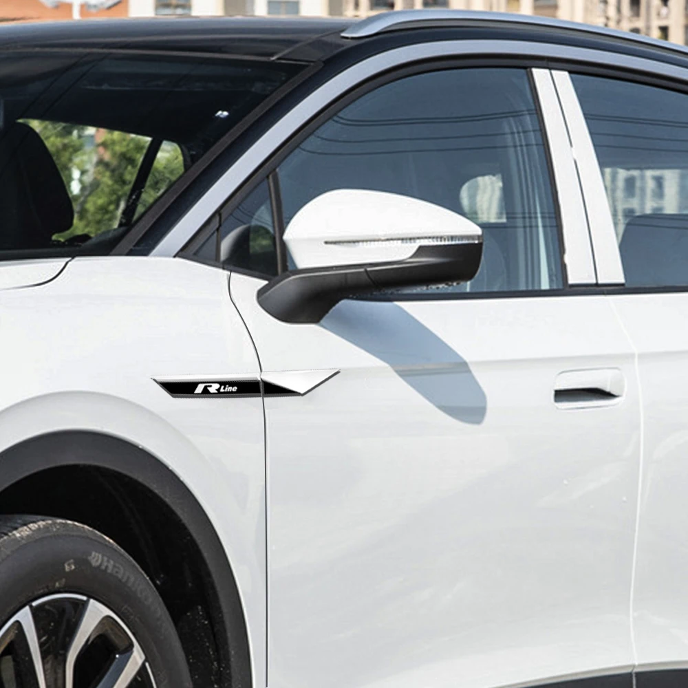 Car Styling ABS Metal Logo Błotnik Boczny Emblemat Naklejka Dekoracja Do Volkswagen R Line Golf 4 5 6 7 8 7.5 Passat B5 B6 B7