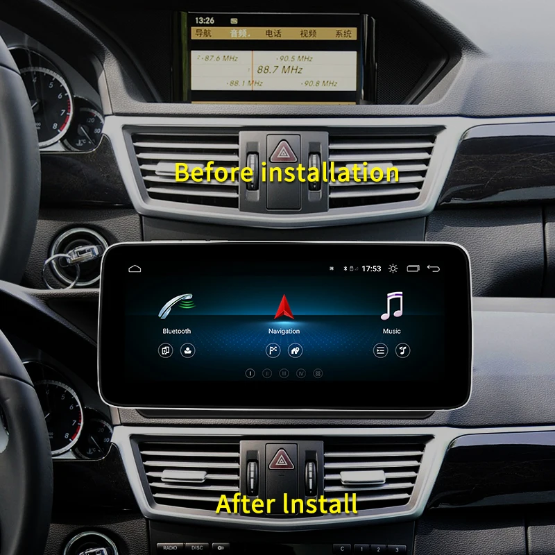 Фото Заводская цена, 8-ядерный Android автомобильный Apple Carplay для Mercedes Benz E Class W212, автомобильный видеоплеер, навигация, мультимедийный экран №2