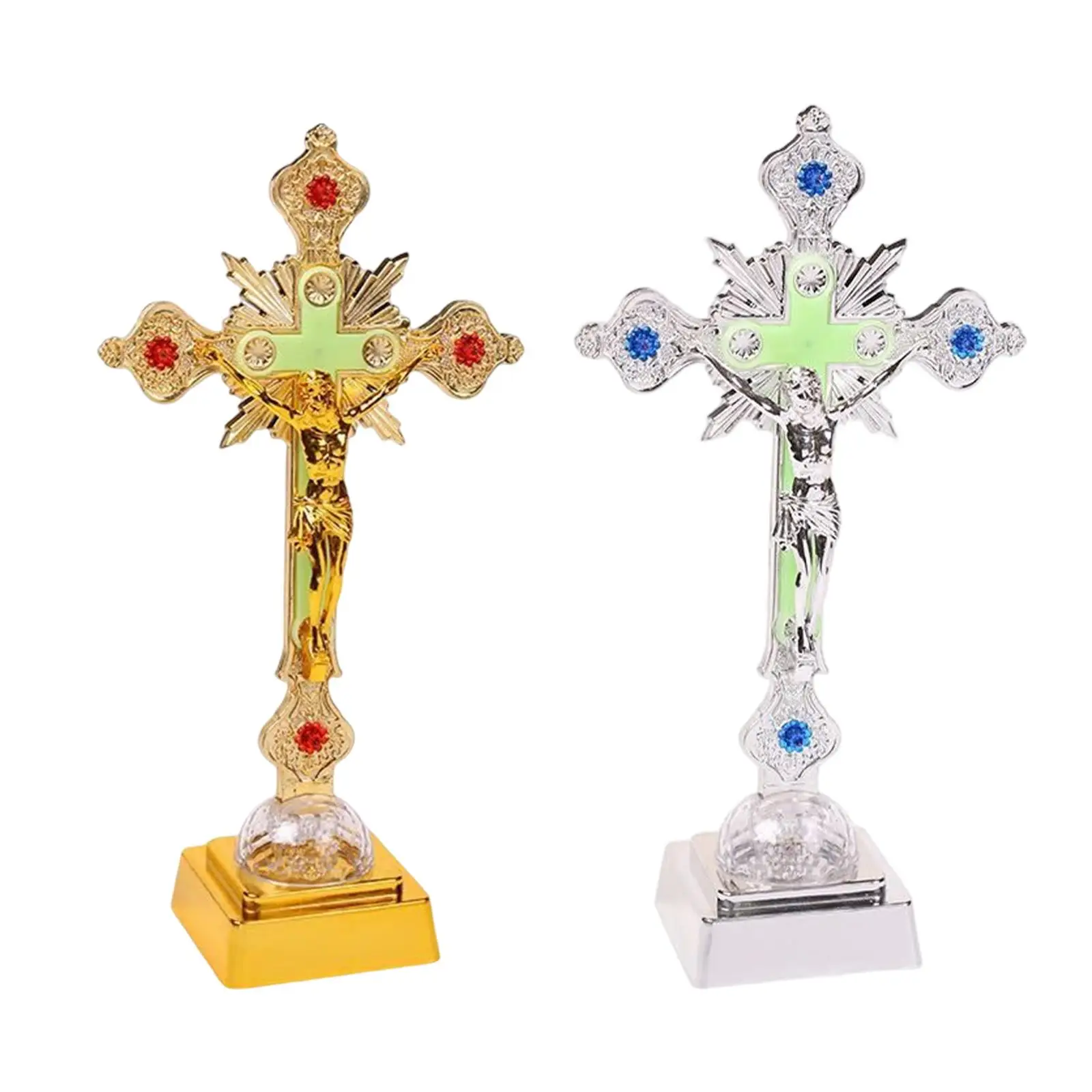 

Jesus Cross Lamp 3D Statue Religious Ornament Lighting Christian Miniature Catholic Crucifix Night Light for Chapel Home Decor