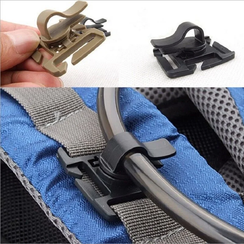 

2PCS Rotatable Drinking Tube Clip Molle Hydration Bladder Drinking Straw Tube Trap Hose Webbing Clip Water Pack Bag