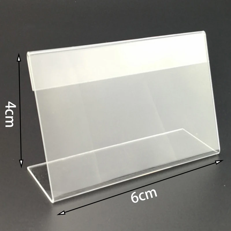 

25Pcs 6*4cm Acrylic L-Shaped Price Tag Display Holder Rack Label Stands Tool 6*4cm Acrylic L-Shaped Price Tag Display Holder Rac