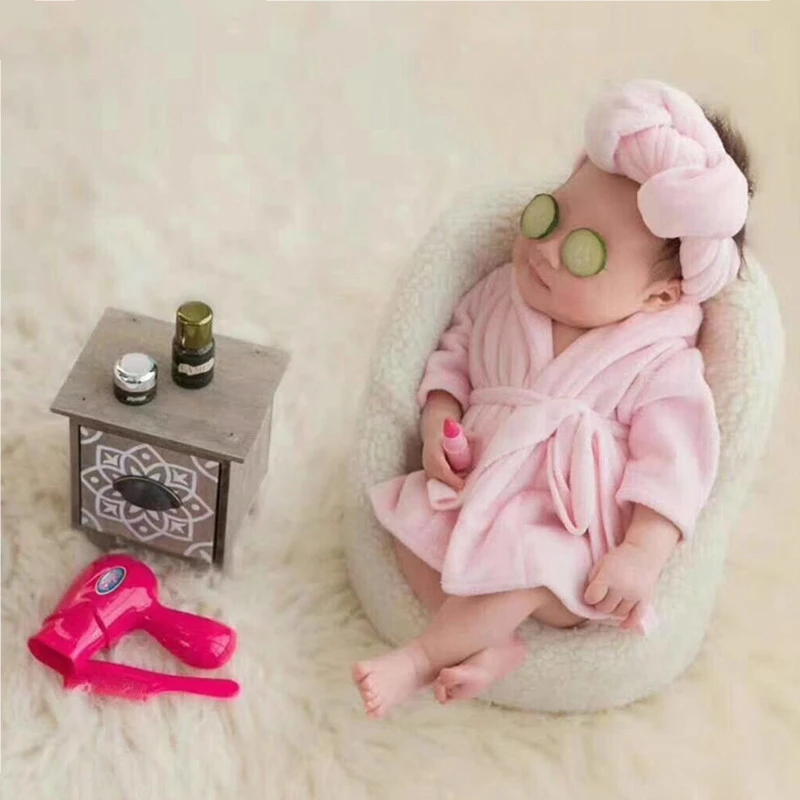 Newborn Photography Clothing Headband + Clothes 2 Pcs/ Set Studio Photograph Props Accessories Baby Shooting Flannel  Costume