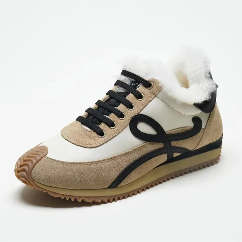 Новые зимние немецкие тренировочные туфли с мехом арганы вафельные женские