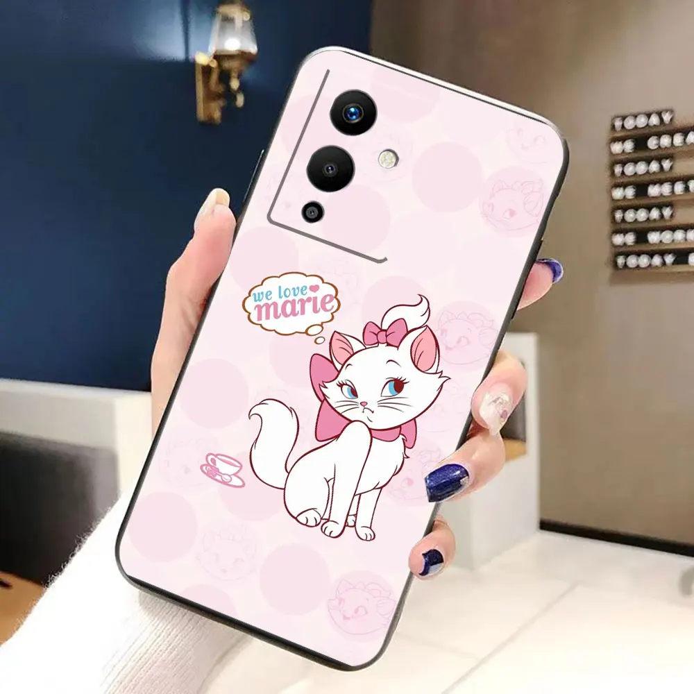 Чехол для телефона Disney Bow Marie с милым котом Infinix TECNO POP SPARK GO SMART 5 6 7 8 9 CAMON 15 16 17 20 20C 30C Pro