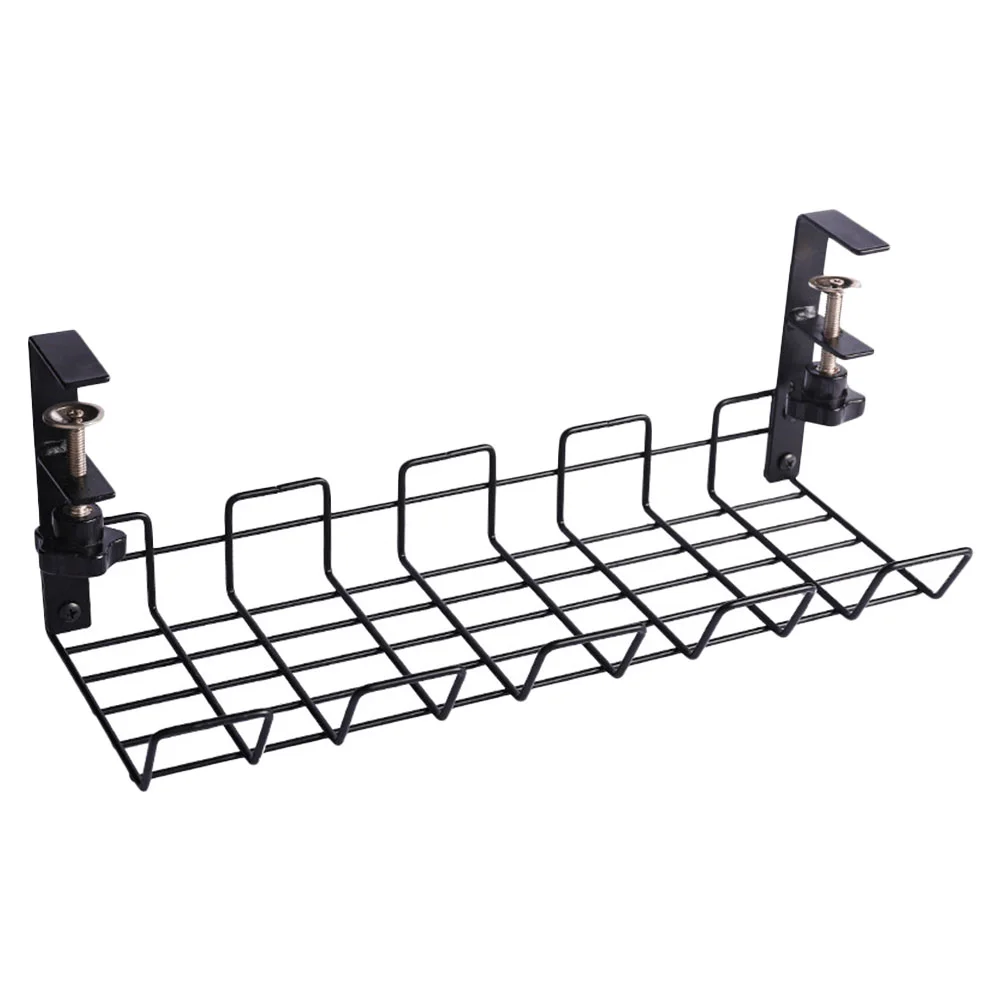 

Under Desk Cable Management Tray: Metal Wire Cable Storage Rack Standing Cord Organizers Desk Cable Tray for Office and Home