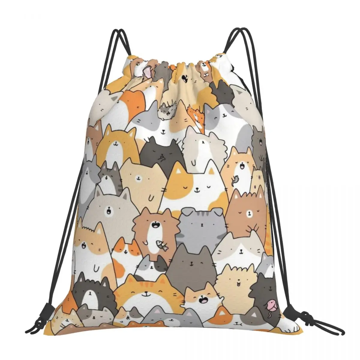 

Neko Atsume Drawstring Backpack Bag Gym Sport Sackpack Women Men String Cinch Yoga Lightweight Unisex knapsack
