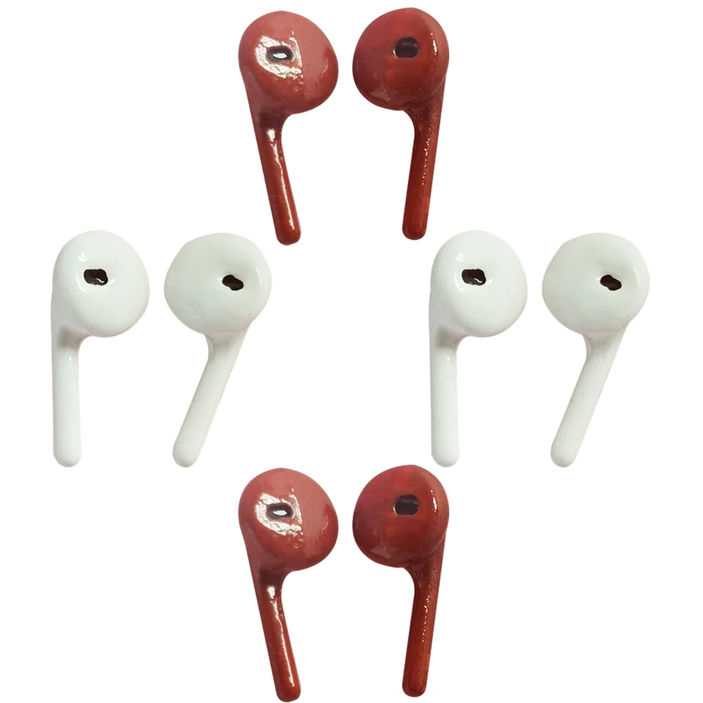 

4 Pairs Decorations DIY House Accessories Outdoor Decor Earbuds Food Play Adornment Alloy Small Out Door