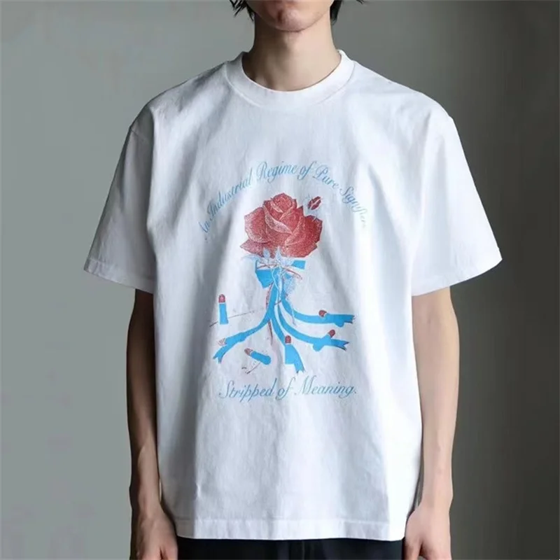 

C.E Cavempt 23SS Rose Flower Printing Short Sleeve T-Shirt For Men Wome