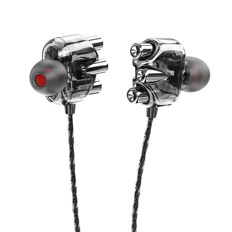 

For In-Ear Headset Quad-Core Double Moving Coil Karaoke Mobile Universal Earplug Cable Subwoofer HD Player