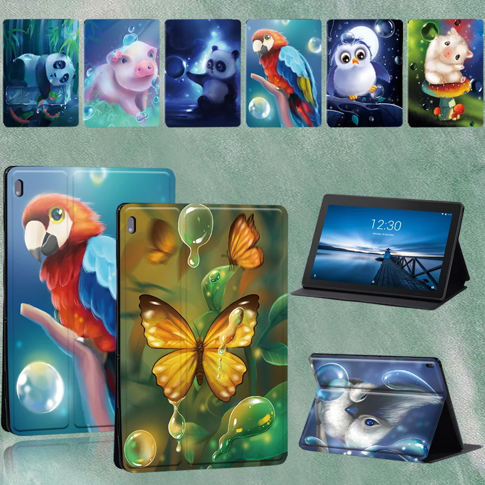 

For Lenovo Tab M10 FHD Plus/Tab E10 10.1" TB-X104F PU Leather Folding Stand Tablet Cover for Tab M10 10.1" TB-X605F/Tab M7 M8