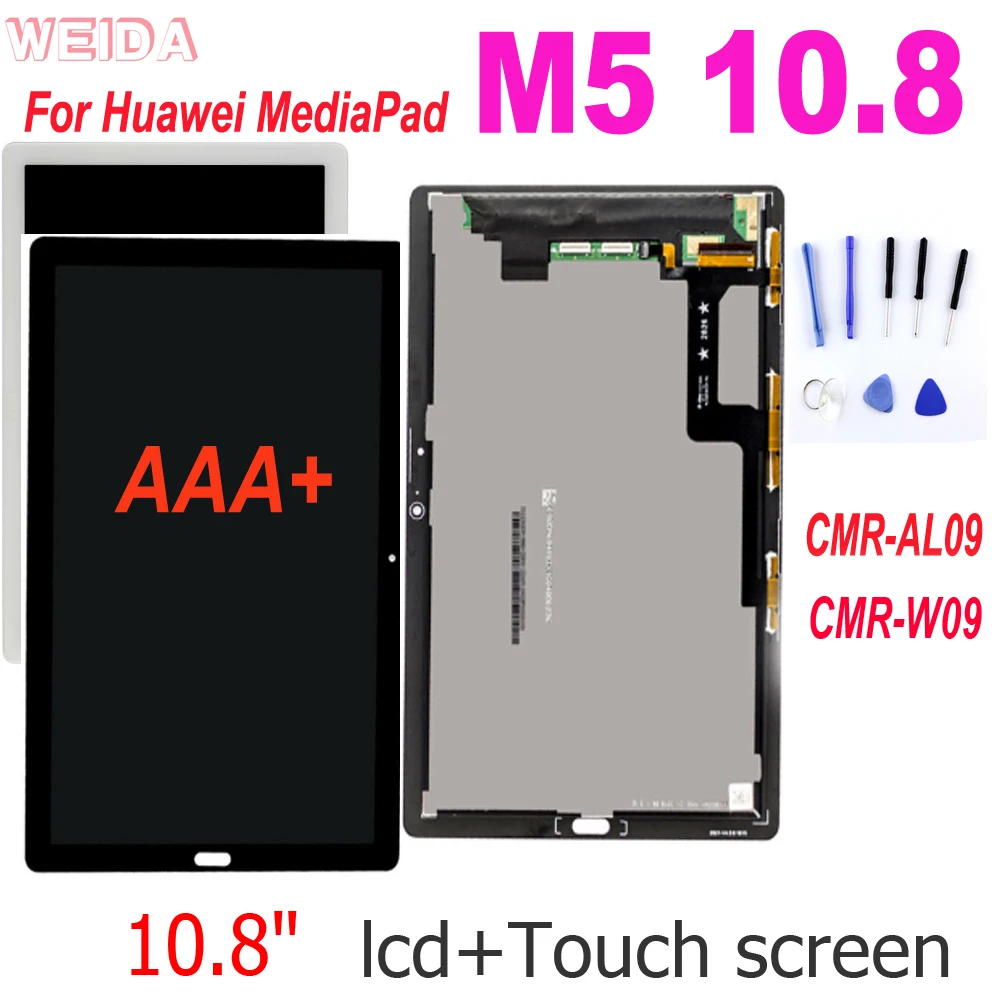 

AAA + 10,8 "ЖК-дисплей для Huawei MediaPad M5 10,8 CMR-AL09 ЖК-дисплей с сенсорным экраном и дигитайзером в сборе для Huawei M5 10,8 LCD