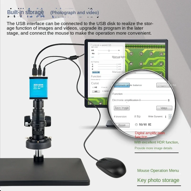 440H HD электронный микроскоп HDMI монитор промышленный 14 миллионов пикселей