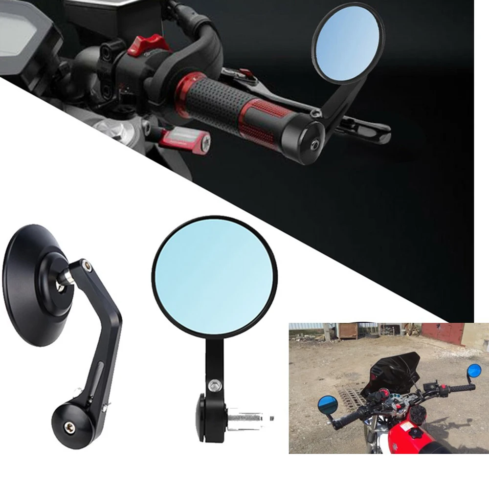 

Universal Motorcycle CNC mirror 22mm 7/8" handlebar end Rearview mirror motorbike side mirrors for Cafe Racer Rear view mirror