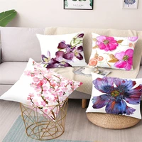 retro floral print polyester square pillow cushion cover car sofa office chair pillowcase simple home decoration ornaments
