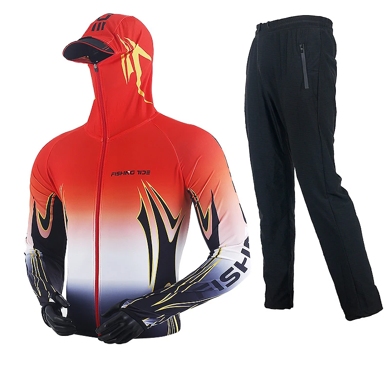 Летняя шелковая одежда для рыбалки Мужская Уличная дышащая куртка Sun UPF50 + с
