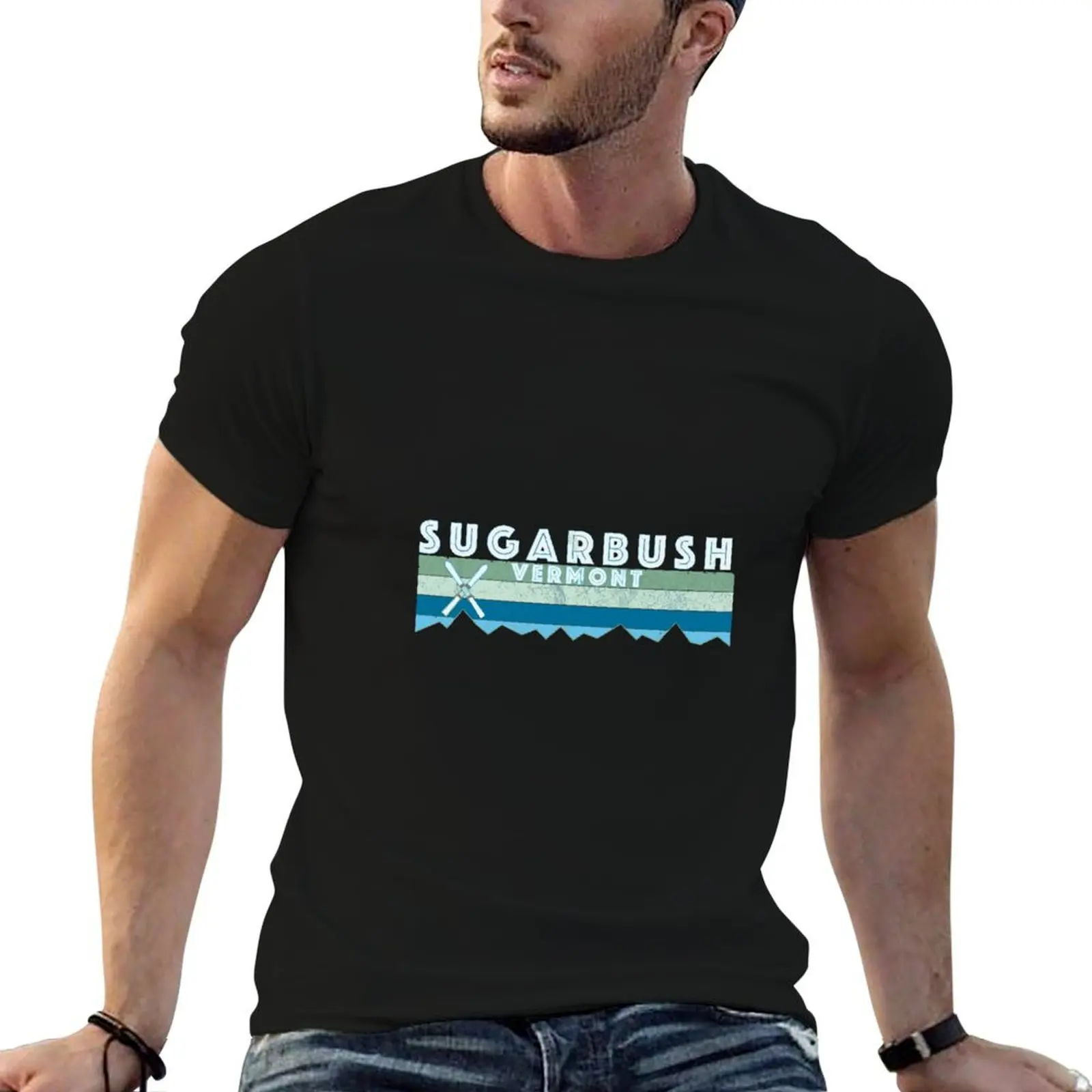 Фото Футболка Sugarbush Snow Ski в стиле ретро, винтажная футболка Vt, повседневная модная уличная футболка №1
