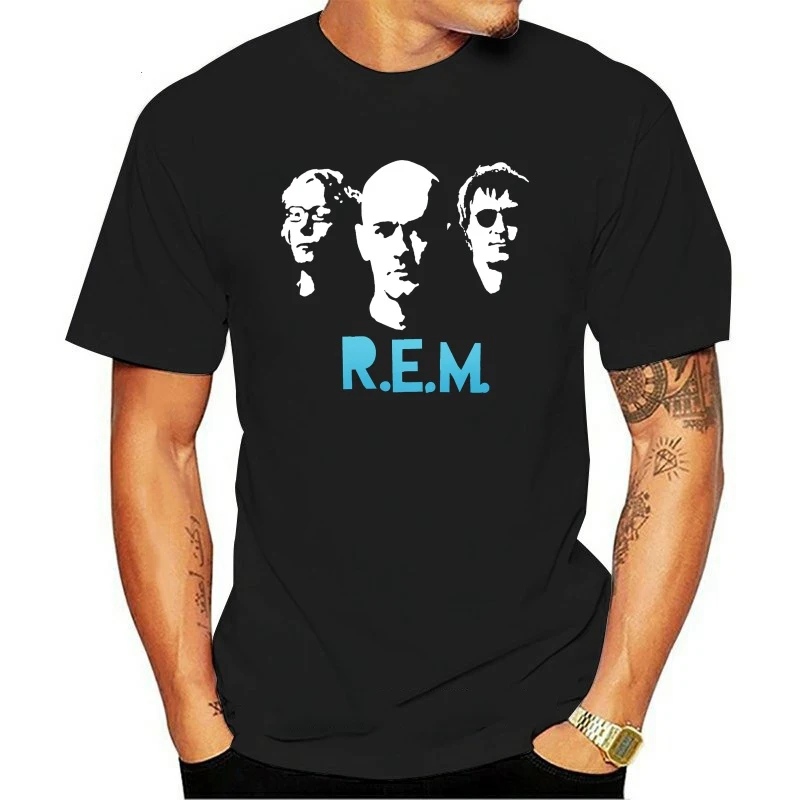 New 2021 R.e.m. Футболка Rem Rock Band мужская с принтом черная рубашка круглым вырезом