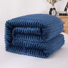 Фланелевое мягкое флисовое покрывало для взрослых, зимнее теплое пушистое постельное белье с стежками, покрывало для дивана, спальни, однотонное Полосатое покрывало