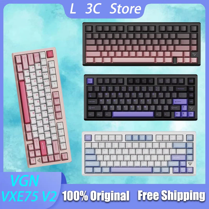 VGN VXE75 V2 Механическая клавиатура из алюминиевого сплава 3 режима Smart Speed X горячая