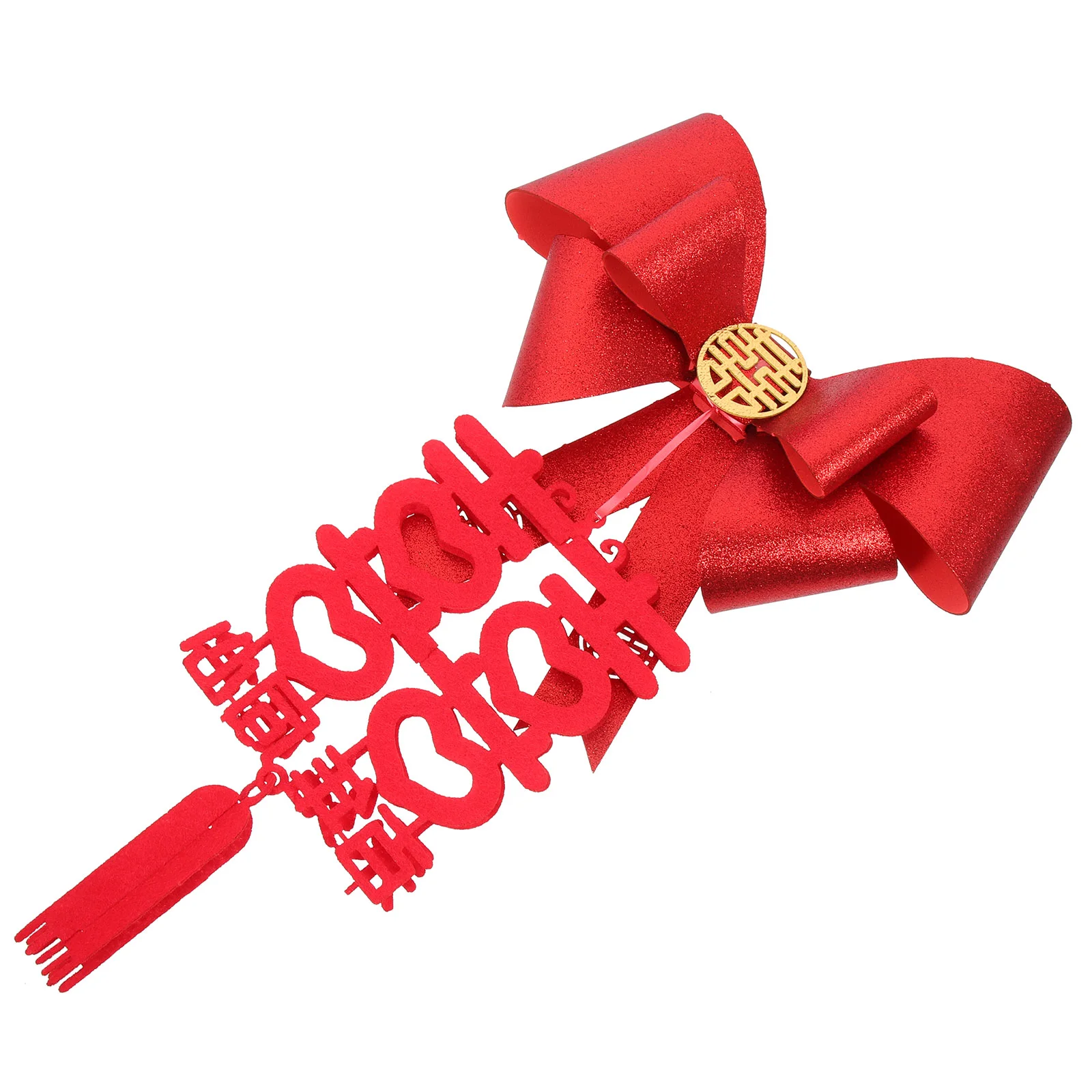 

Chinese Wedding Xi Decoration Character Hanging Bowknot Room Ornament Traditional New Pendant Decor Sign Red Door Stairway
