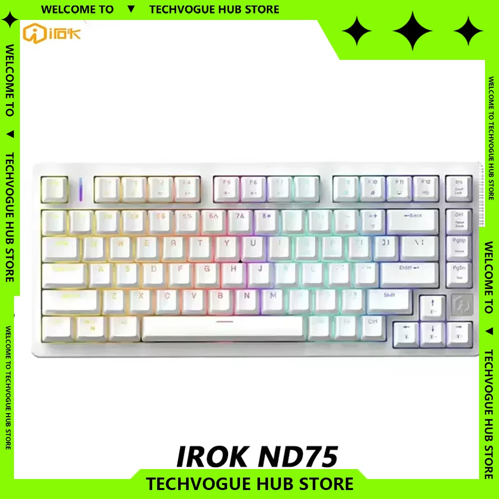 Irok Nd75 одномодовая прозрачная клавиатура RT белая проводная 81-клавишная с