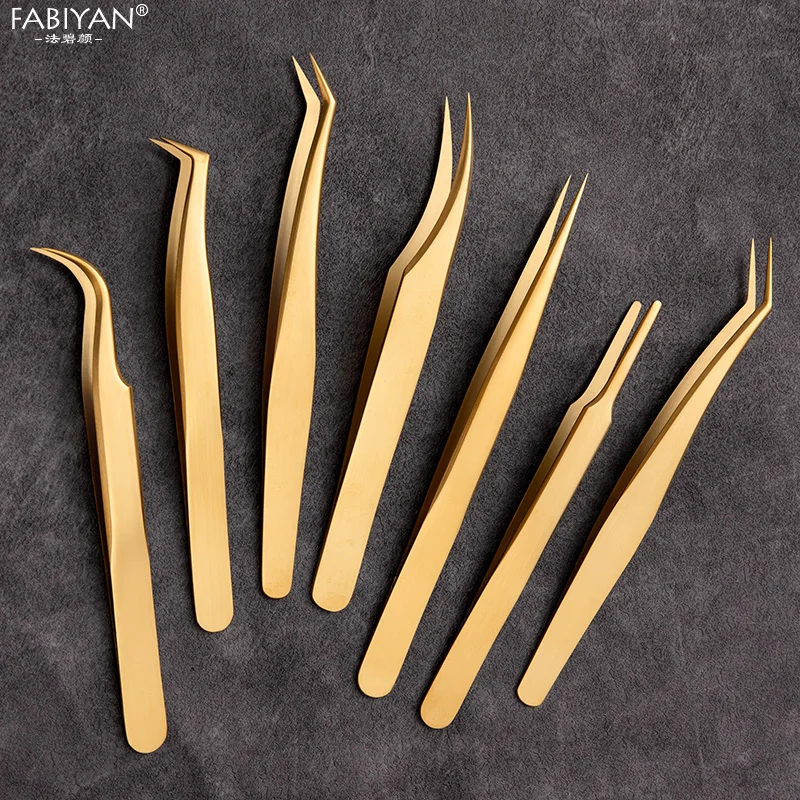 1 шт. золотые пинцеты для наращивания ресниц из нержавеющей стали Высокоточные