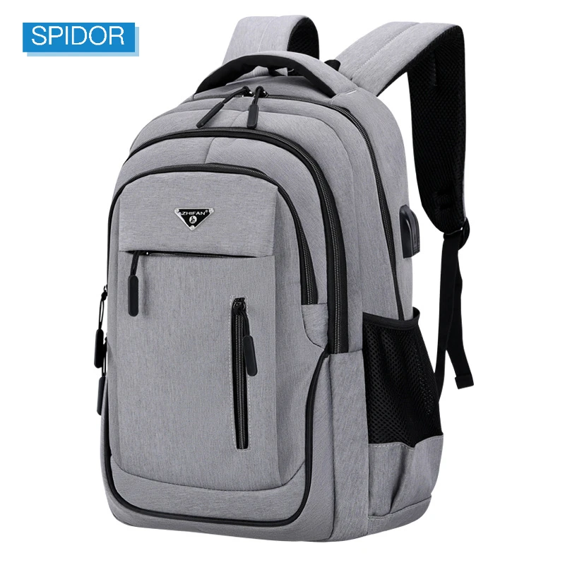 Large Capacity Backpack Men Laptop Backpacks 15.6 Oxford Black Solid High School Bags Teen College Boy Gril Student Backpack