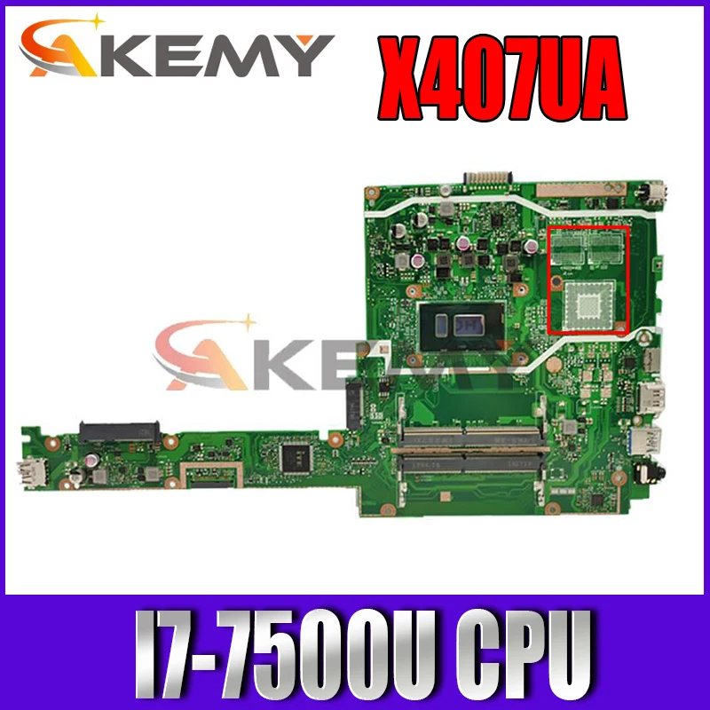 

Akemy X407UA материнская плата для ноутбука с процессором I7-7500U для asus X407 X407U X407UA x407hid материнская плата для ноутбука протестирована полностью 100%