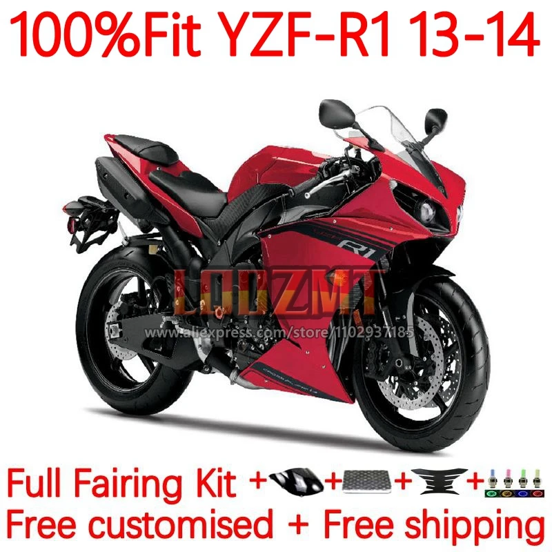 

Glossy red OEM Fairing For YAMAHA YZF-R1 13-14 YZF R1 R 1 1000 CC YZFR1 2013 2014 1000CC YZF1000 13 14 Injection Frame 6No.29