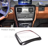 for mercedes benz g class w463 2012 2018 real carbon fiber car central control cd panel decorative cover sticker car accessories