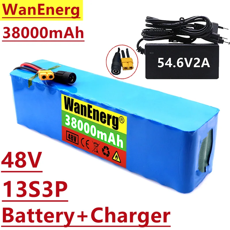 

48V lithium ion battery pack, 13s3p, 48V / 54.6V, 38000mah, 1000W,suitable for electric bicycle,electric flying car,built-in BMS