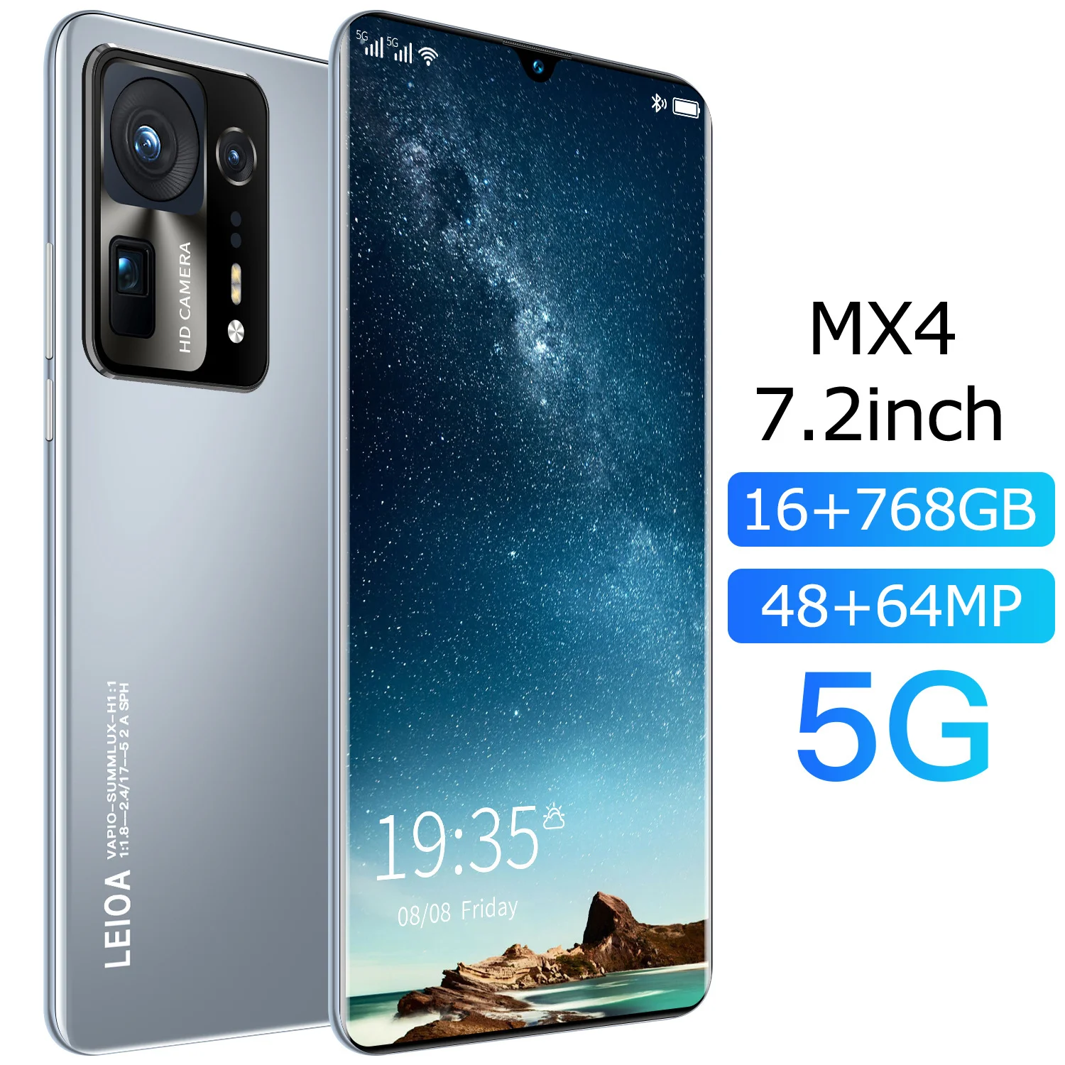 

Smartphone MX4 MT6889Z 5G Unlock 16GB 728GB 7.2inch Global Version 48MP 64MP 6800mAh Cellphone Celutares Android 4G Mobile Phone