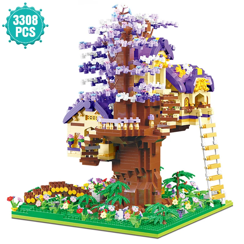 

Ideas MOC Forest Elf Tree House Model Building Blocks Dream Garden Bricks Assembly DIY Toys Holiday Gift For Children Adults