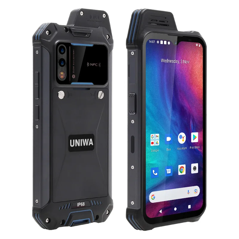 

Лучший наружный оптовый оригинальный UNIWA W888 6,53 дюйма 2 Вт большой динамик глобальная версия IP68 Водонепроницаемый NFC прочный смартфон