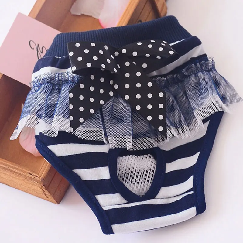 

1pcs Pet Physiological Pants Striped Washable Female Dog Physiological Pant Menstrual Pants Safety Pants Sanitary Pants