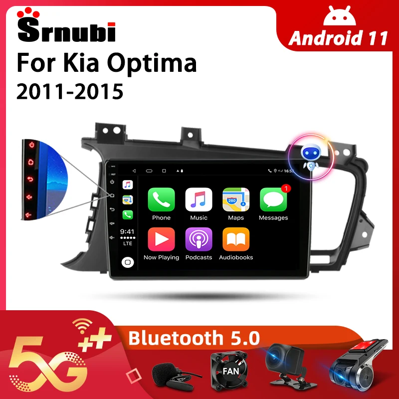 Srnubi Android 11.0 Car Radio for Kia Optima 2011- 2015 Multimedia Video 2Din 4G WIFI GPS Navigation Carplay DVD Head Unit