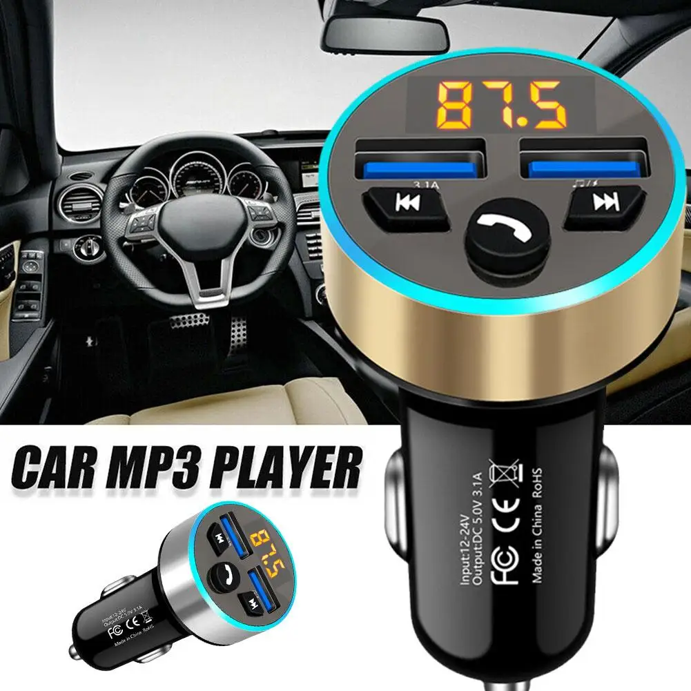 

FM Transmitter Stereo Car MP3 Player 3.1A Fast Charging Charger Bluetooth Modulator 5.0 Kit Dual FM Handsfree USB Car S9F3
