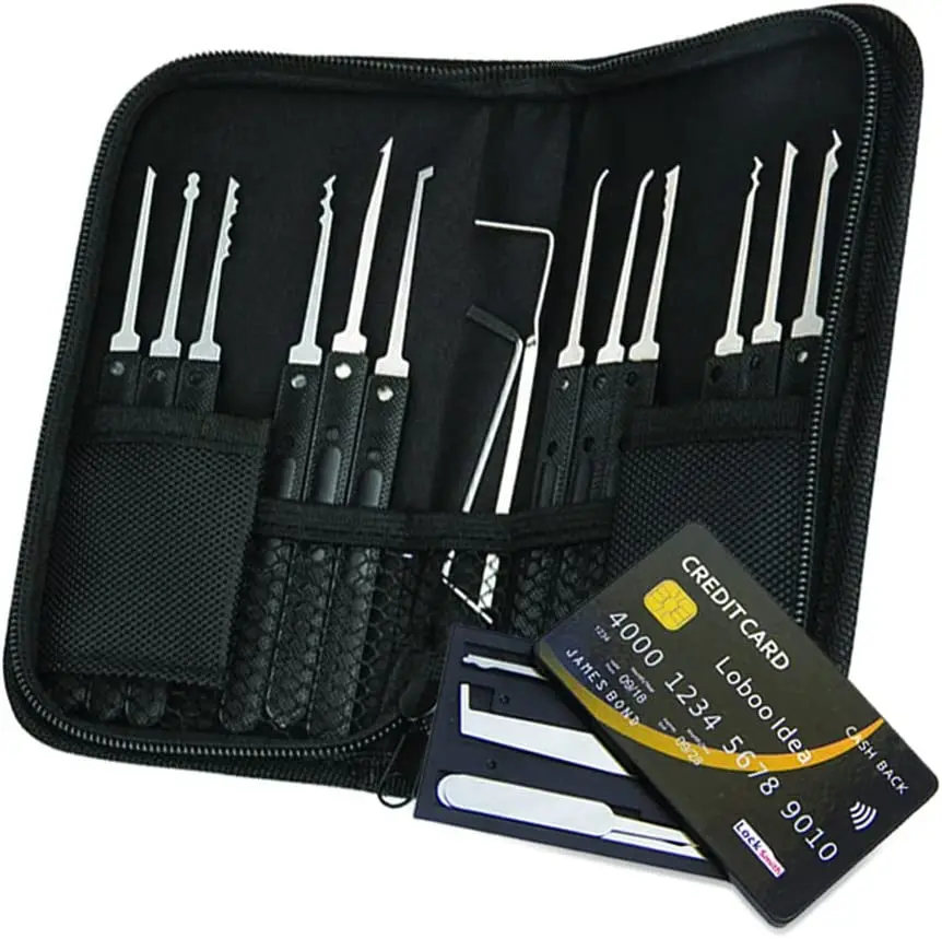 

Credit card unlocking kit, locksmith tool for training and practice, beginner, unlocking (black