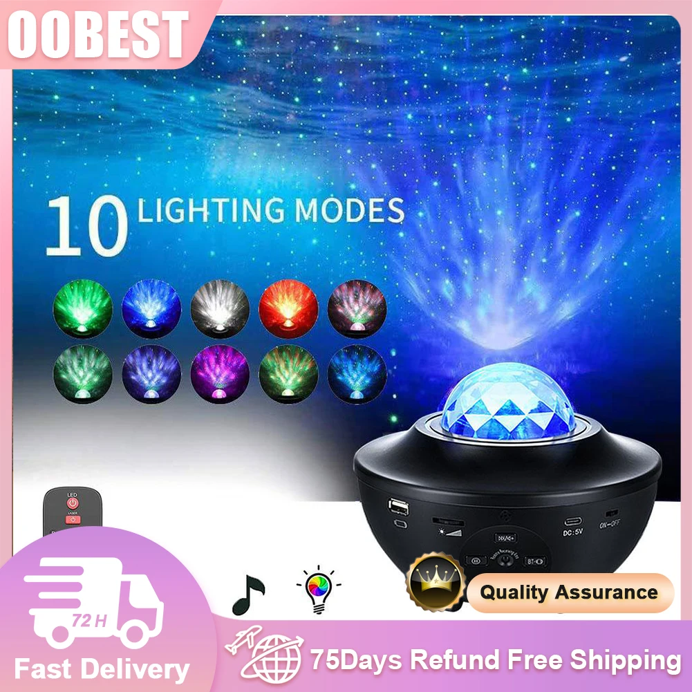 

Music Starry Projector Light USB Black Bowl-shaped Projection Lamp Bluetooth Audio Remote Control Atmosphere Rechargable Lamp