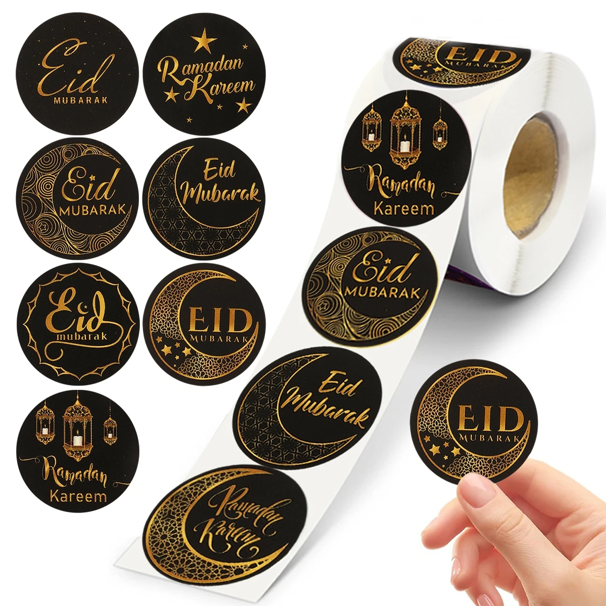500 шт. наклейки для ИД Мубарак подарочная сумка коробка печать украшение Рамадана