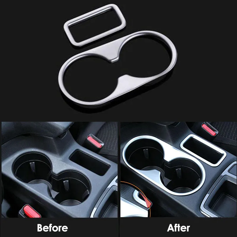 

Car Styling ABS Chrome Car Water Cup Holder Decoration Moulding Frame Interior Accessories for MAZDA CX-5 CX5 2012-2016