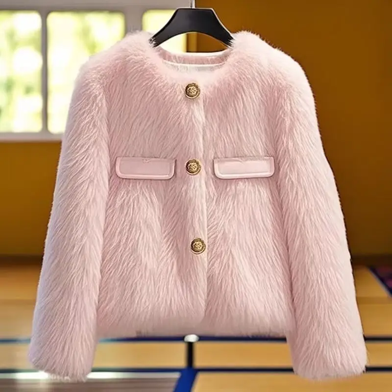 Красивая куртка из искусственного лисьего меха женская верхняя одежда