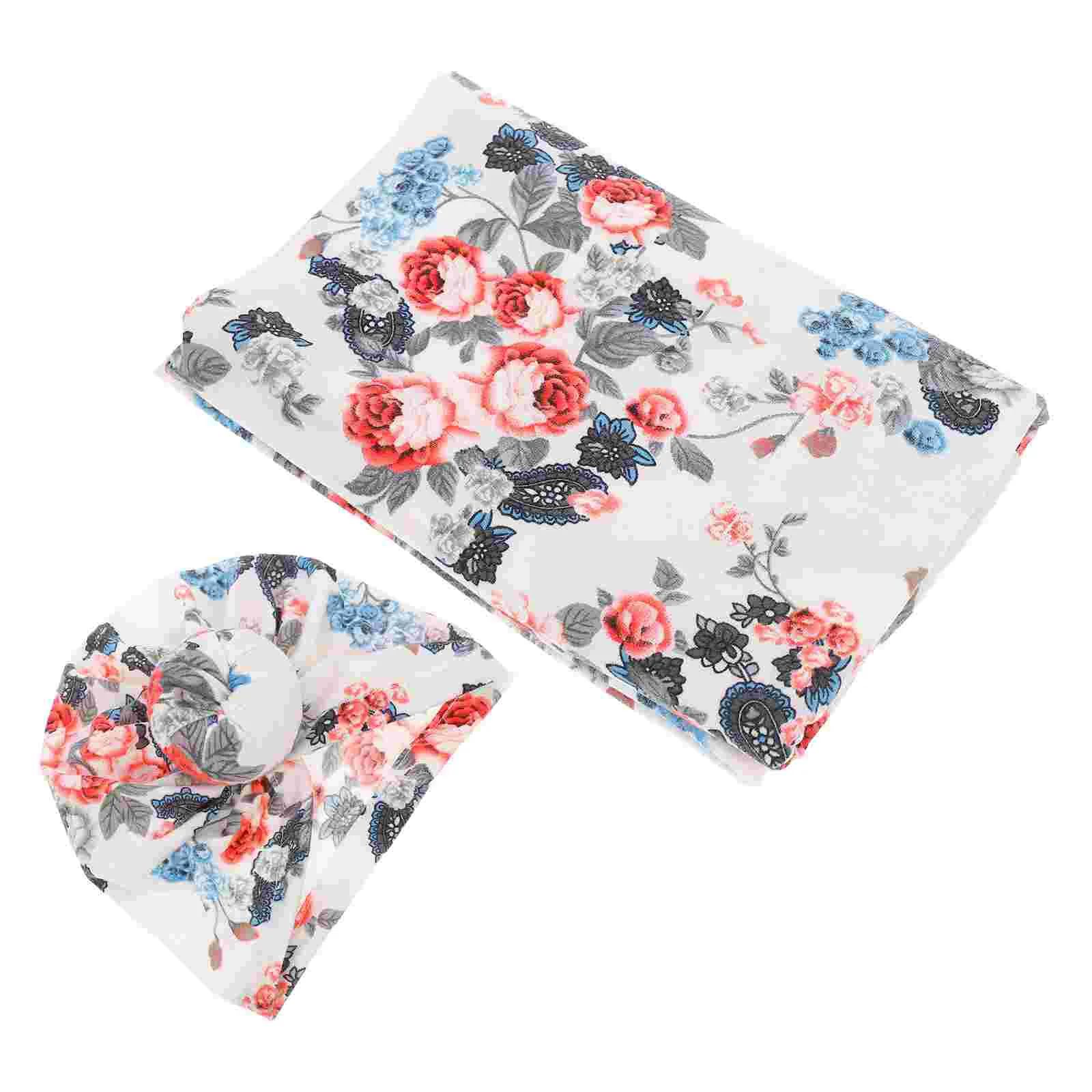 

Одеяло для новорожденных с цветочным принтом, эластичное одеяло-Пеленка, одеяло для приема с подходящей повязкой на голову (стиль 1)